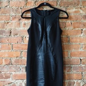 Maje Black Dress with Mesh Accents